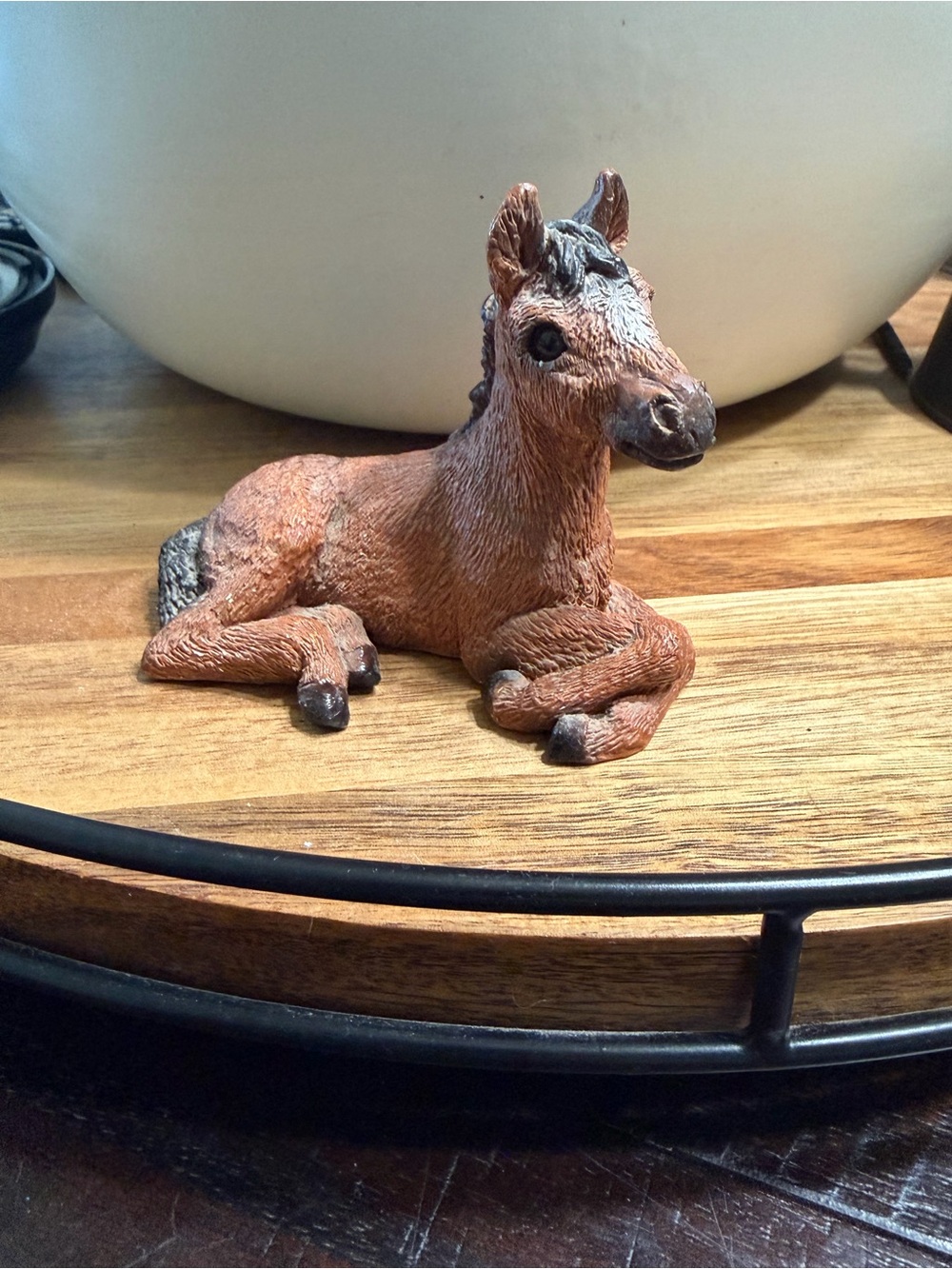 Vintage 90s Brown Foal Figurine Decorative Sculpture - Home Art